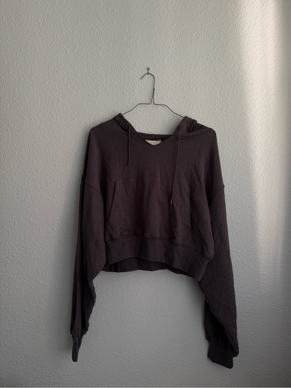 NWT BARE by Charlie Holiday Cropped Hoodie - Charcoal